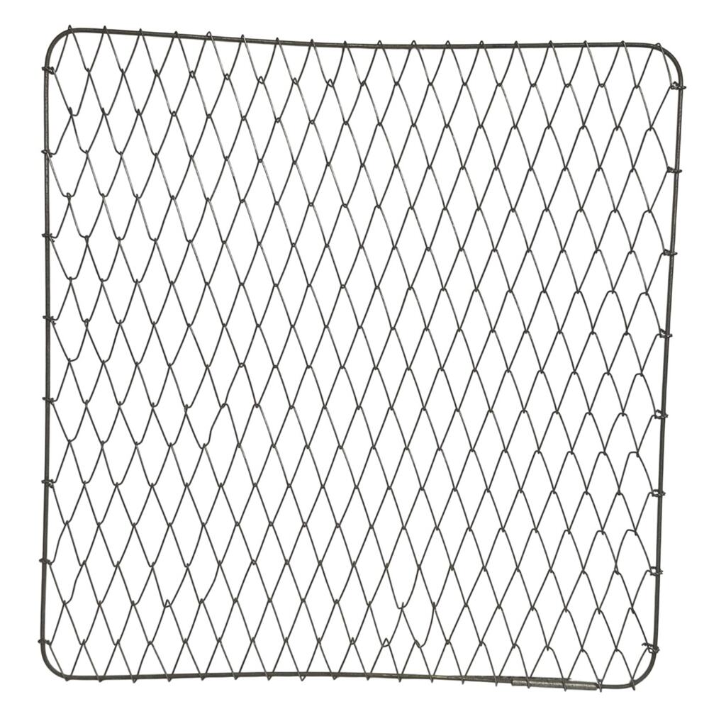 Vintage 1930s wire mesh utility luggage rack 13.5x14 diamond pattern wall decor